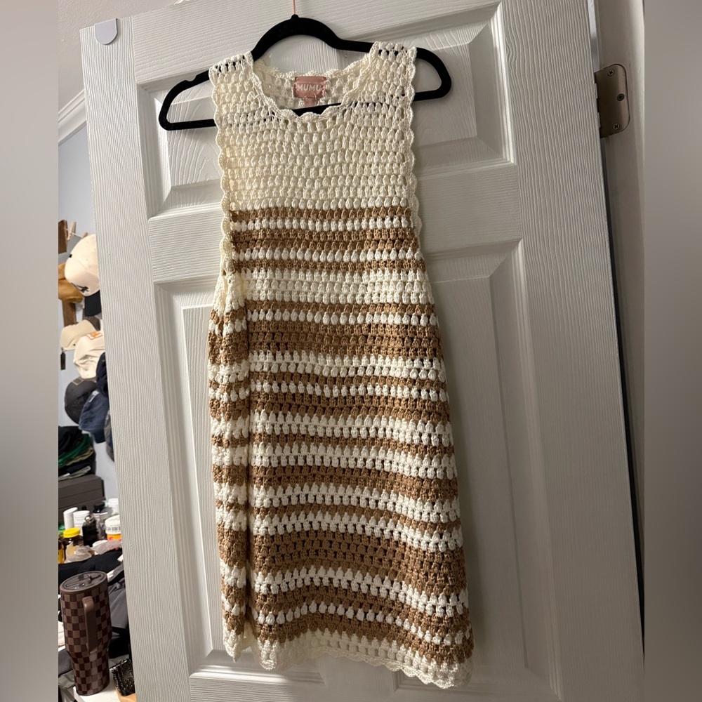 Show Me Your Mumu Sweeney Dress - Striped Crochet Sleeveless Dress size Medium